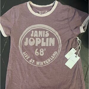 Janis Joplin Lucky Brand T-shirt, size M, heathered lilac, NWT